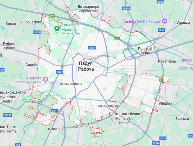 Вантажні перевезення бусом Падуя - Україна