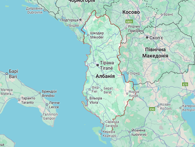 Грузовые перевозки бусом Албания - Украина