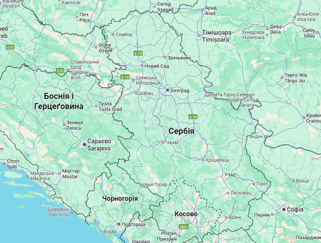 Грузовые перевозки бусом Сербия - Украина