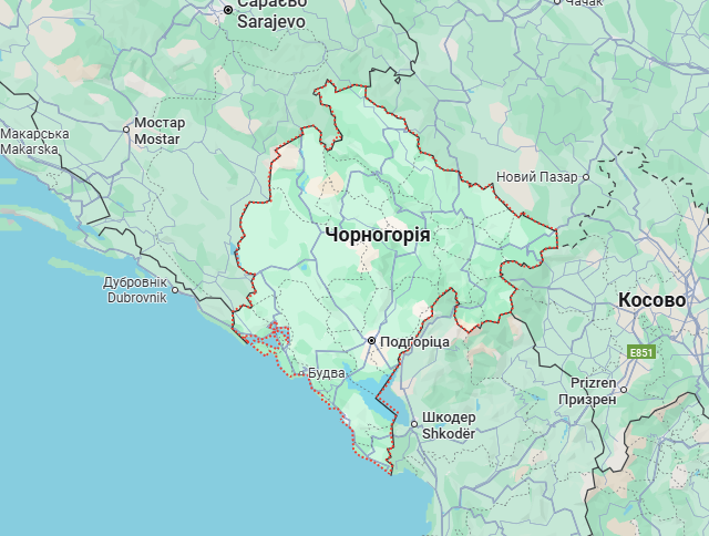 Вантажні перевезення бусом Чорногорія - Україна