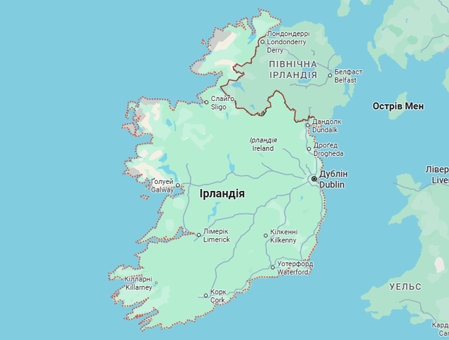 Вантажні перевезення бусом Ірландія - Україна